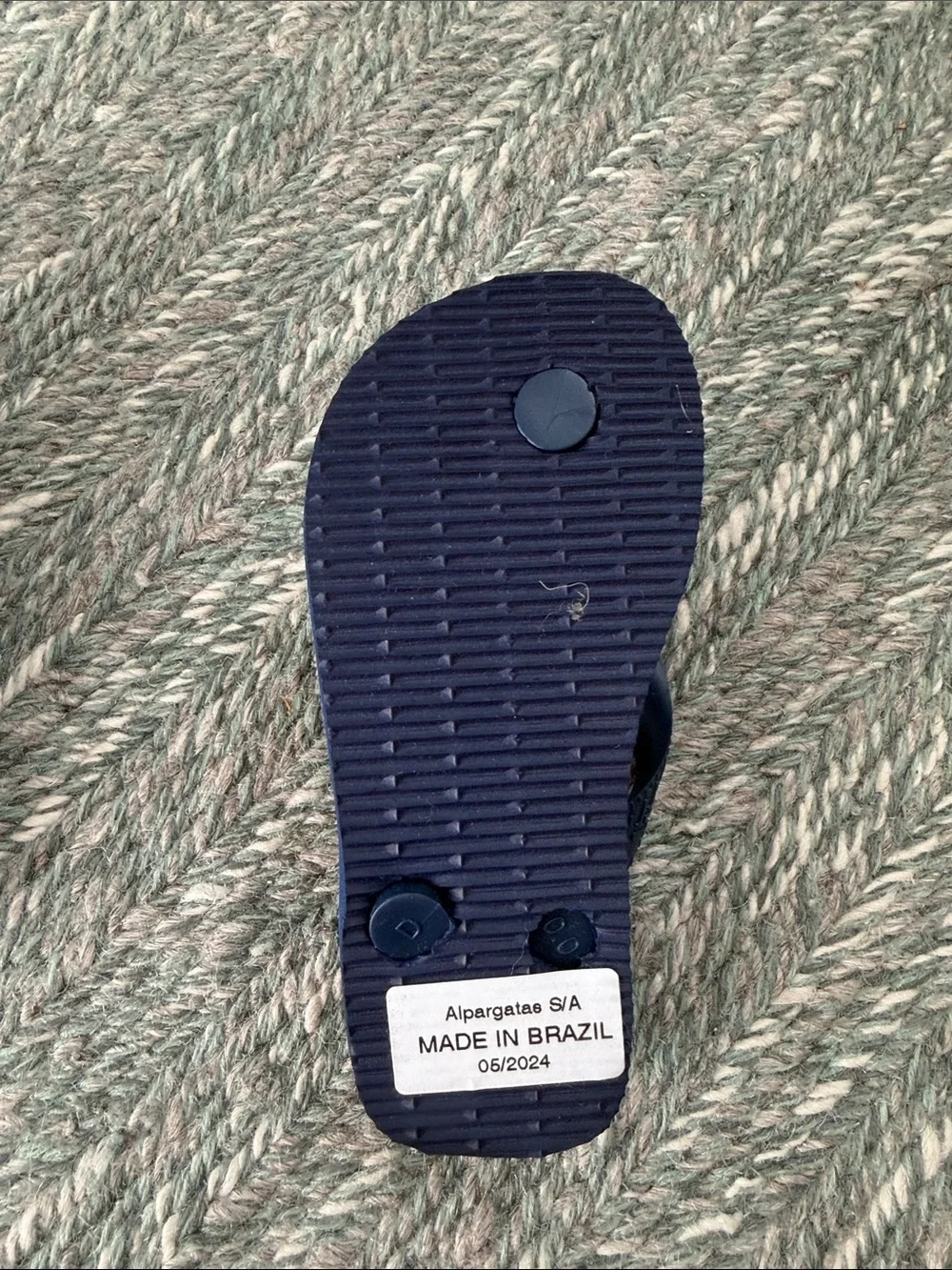 Havaianas Kids Navy Flip Flops with Green Palm Print